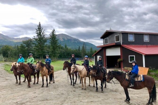 1.5 Hour Trail Ride on a working ranch in the Alaskan Mountains - Crossing the ranch toward Red Mountain