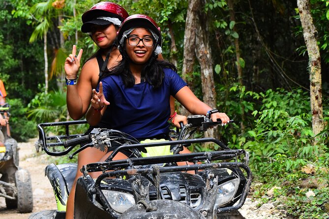 ATV (shared), Horse Back Riding, Ziplines, & Cenote from Cancún - Cooling off in a semi-open cenote