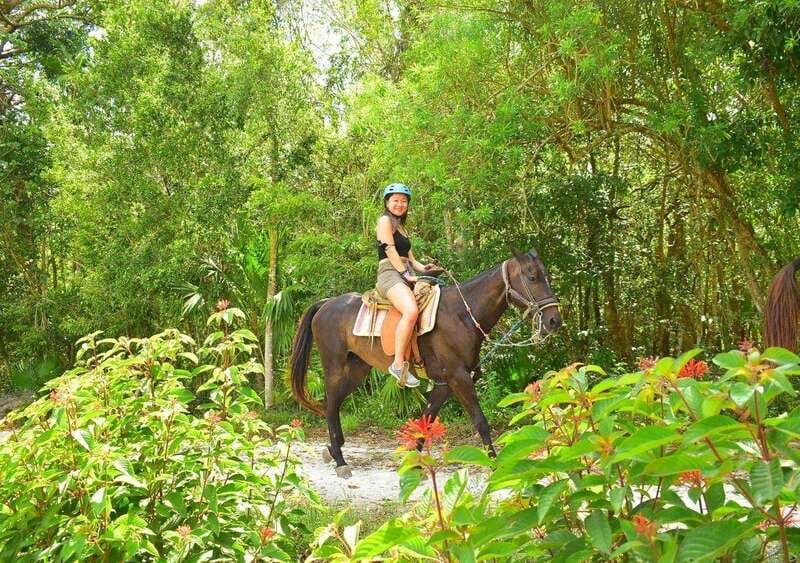Cancun: Amazing Horseback Riding Tour, Cenote, Zipline & ATV - Horseback riding through the jungle