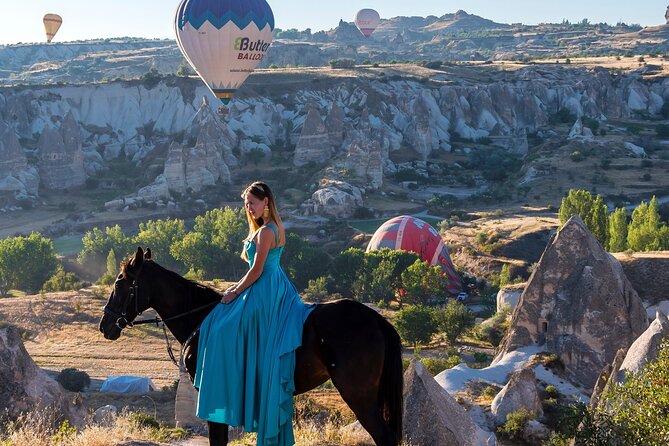 Cappadocia Sunrise Horse Riding - Rose Valley: balloons rising from below