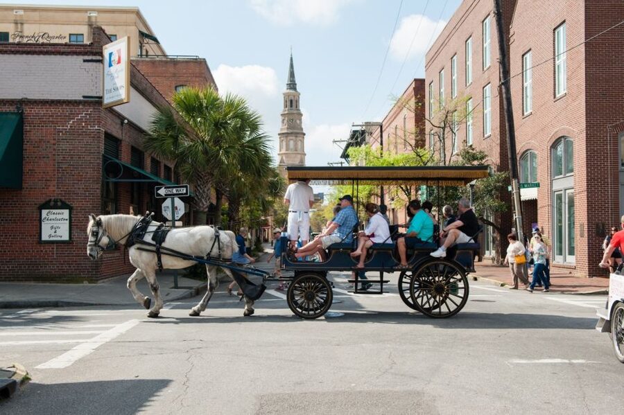 Charleston: Haunted Horse-Drawn Carriage Evening Tour - Charleston City Market and the old downtown streets