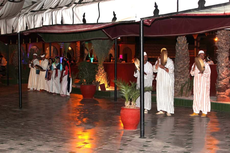 Chez Ali Dinner & Horsemen Show From Marrakech - Entering the caidal tent for dinner