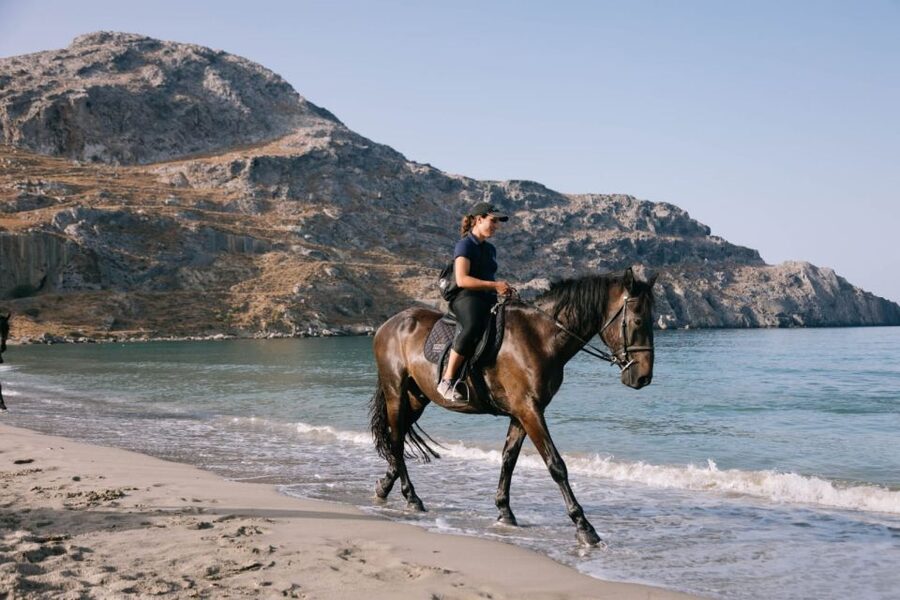 Crete Horse Riding: Plakias Beach Ride - Reaching the 1.4-kilometer shoreline