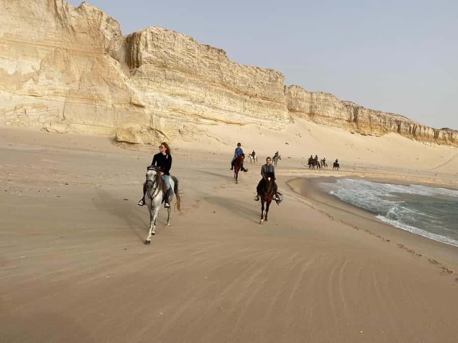 Dakhla: Horseback Riding Tour - The beach route, white sand and an Atlantic sunset