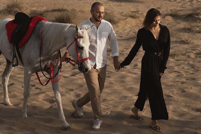 Dubai Desert Horseback Safari with Photoshoot - A photoshoot during the ride