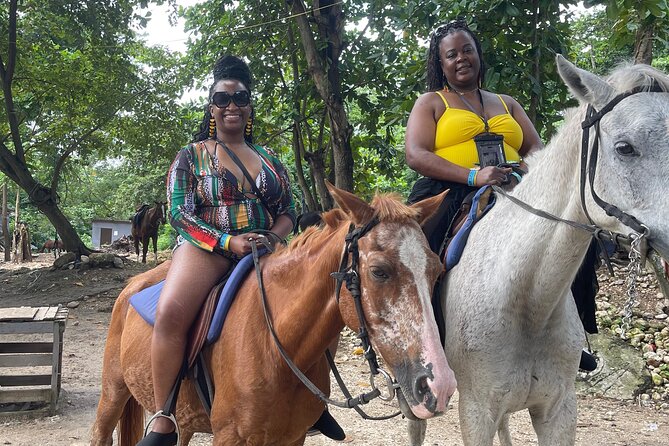 Dunns River Falls and horseback riding activity - Riding through woodland and into the sea