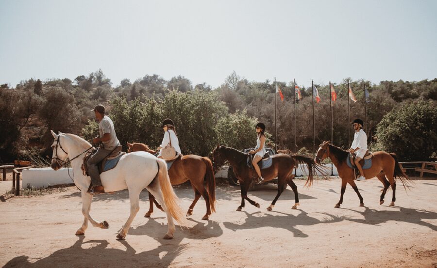 From Albufeira: Horse Riding Tour with Pickup - Following the paths toward the lagoon