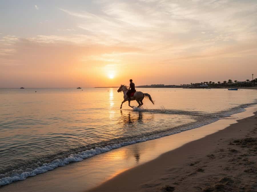 From Hurghada: Red Sea Sunrise and Desert Horseback Riding - What happens before you mount