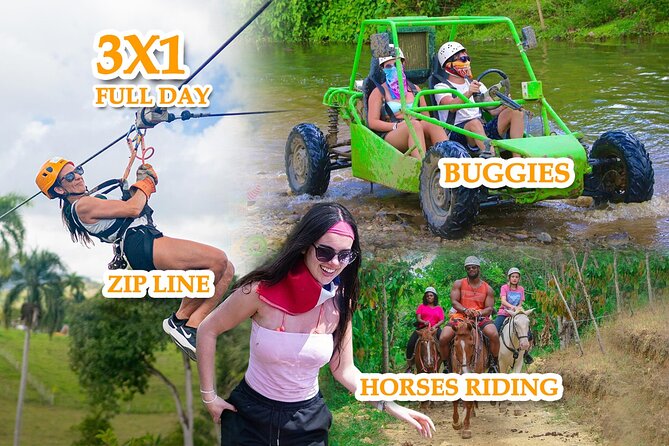 Full Pack Buggies + Horses + Zip Line + Food in Punta Cana - Three outdoor activities in one Punta Cana day