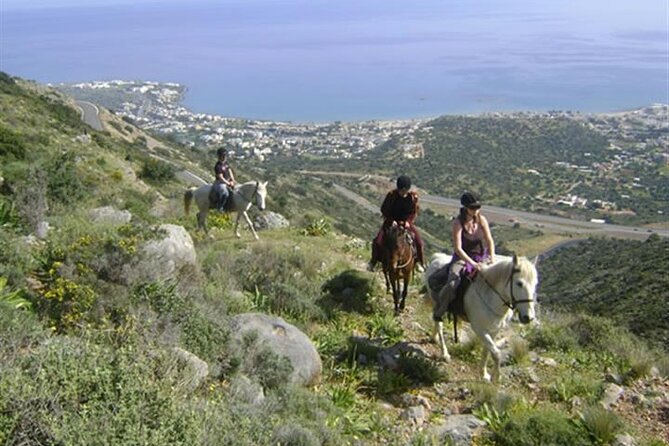 HORSE RIDING 1.5 hours mountains from area Hersonissos CRETE - The views toward the sea and nearby towns