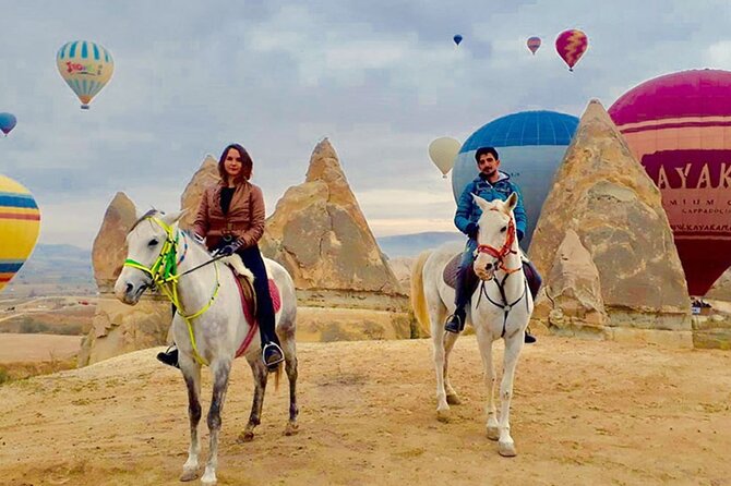 Horse Riding in Cappadocia in fairy chimeys - Red Valley and the Cross Church Cafe