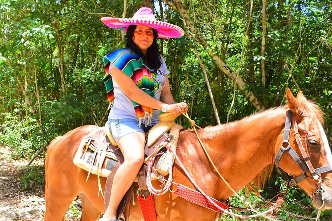 Horseback Ride, ATV's (Shared), Ziplines & Cenote Swim! From Cancun & Riviera - Cooling off in a cenote