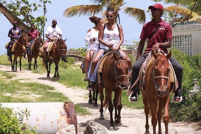 Horseback Riding at Hawksbill Beach in Five islands Antigua - Hawksbill Beach, with a shorter shoreline ride than expected