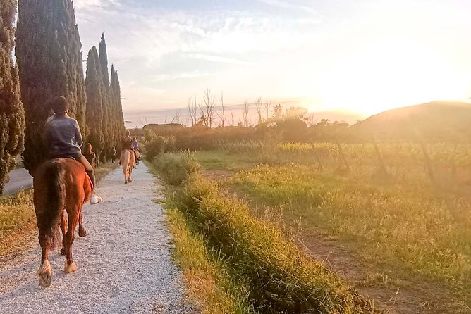 Horseback riding at sunset 1 hour at the Certosa di Pisa - Returning beside the stream at dusk