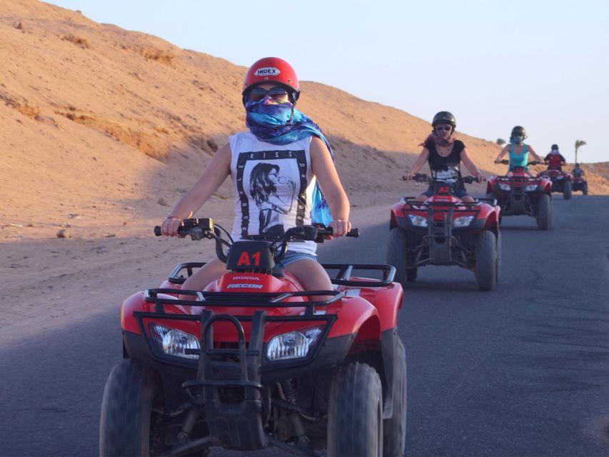 Hurghada: 4 Days Tour Horse, Camel, Spa, ATV, Jeep & Dolphin - Day three: Jeep safari, buggy tracks, dinner, and a show