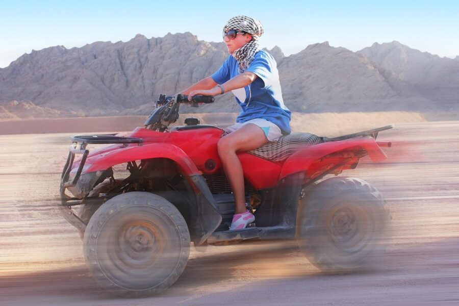 Hurghada: Quad Bike Safari, Camel Horse Ride, Dinner & Shows - One hour on a quad bike near Sahl Hasheesh