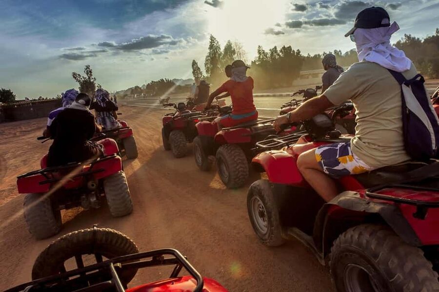 Hurghada: Safari 5<em>1 Quad, Stargazing, Horse ride w/ Dinner – Key points at a glance’ /></p>
<ul>
<li><strong>One ticket covers five styles of activity:</strong> quad riding, buggy biking, camel riding, horse riding, and telescope stargazing.</li>
<li><strong>The quad route is fun but not extreme:</strong> expect prepared desert tracks rather than technical off-road riding.</li>
<li><strong>Dinner comes with a show:</strong> the evening includes a barbecue buffet, soft drinks, Tanura dancing, belly dancing, and a Fakir performance.</li>
<li><strong>Hader may be your guide:</strong> she is praised for her warm welcome and clear explanations of the stars.</li>
<li><strong>Stargazing depends on the setting:</strong> ask where the telescope will be placed, since camp floodlights can reduce the number of visible stars.</li>
<li><strong>Pickup costs vary by resort:</strong> Hurghada is covered in the arrangements, while some areas require an extra charge.</li>
</ul>
<h2>What the $32 evening actually includes</h2>
<p><img width="900" height="475" decoding="async" src=