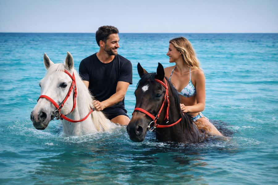 Hurghada: Sea & Desert Horse Riding tour/w Swimming&Transfer - A horse ride with a Red Sea finish