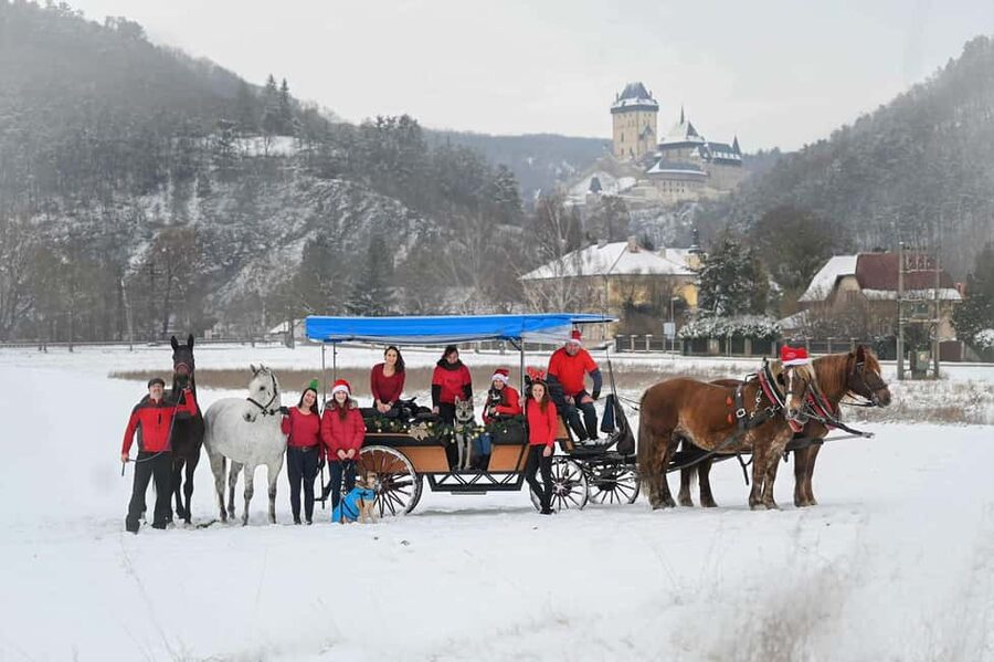 Karlštejn castle by horse carriage - A private booking for up to 12 people