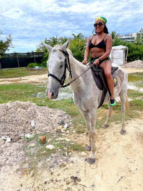 Montego Bay: Dunn's River Falls & Horseback Riding Adventure - Riding through the countryside and along the coast