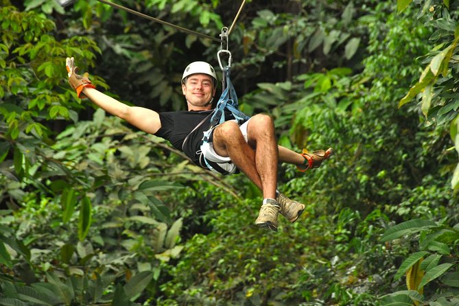 Ocean View Zip Line + Horseback Riding & Natural Pool Combo - The canopy course: 10 cables above the forest