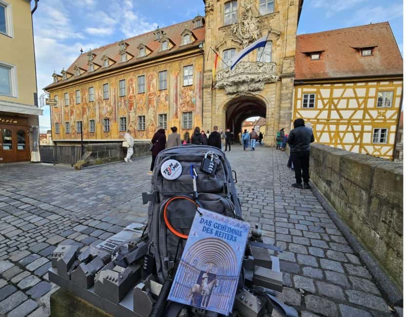 Outdoor Escape Game with puzzle backpack Bamberg: The Secret of the Horseman - Following the Bamberg Rider through the old town