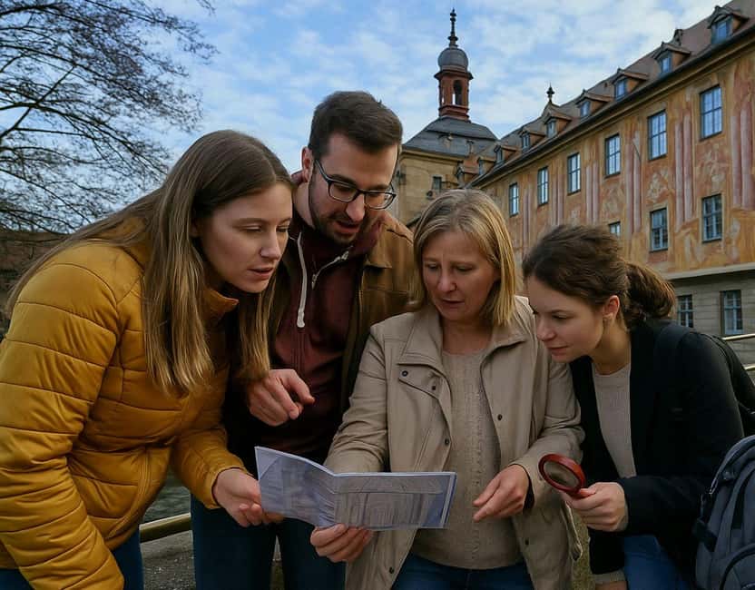 Outdoor Escape Game with puzzle backpack Bamberg: The Secret of the Horseman - Cobblestones, short hills, and three hours outside