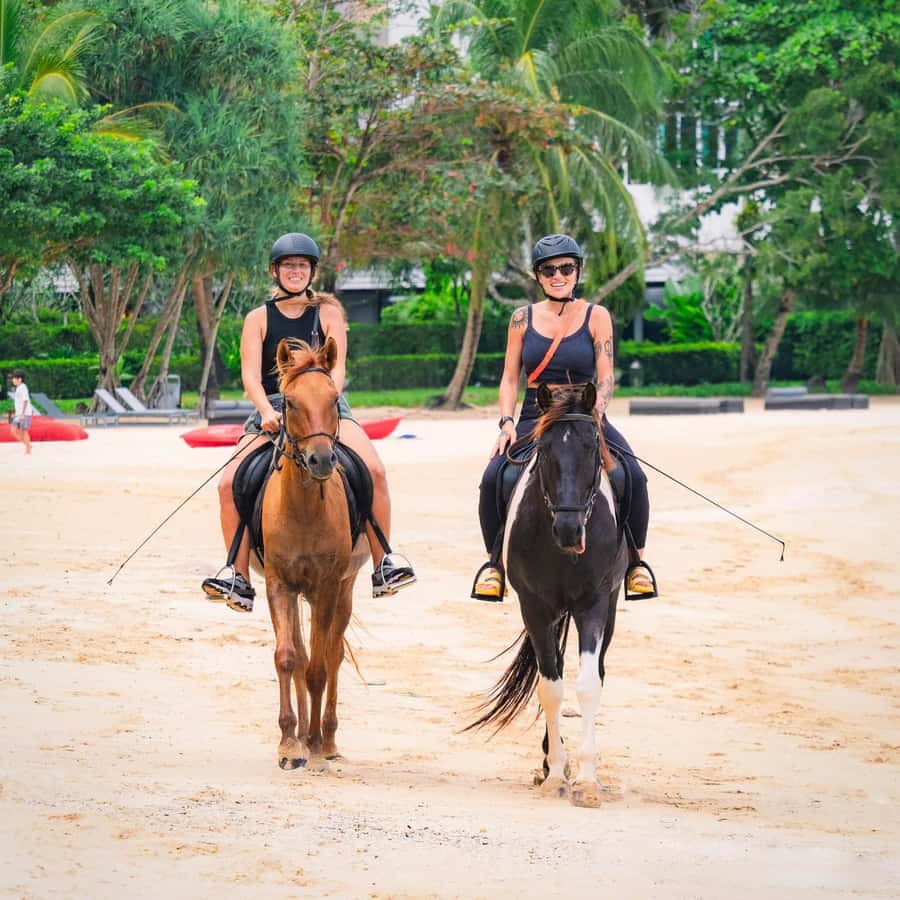 Phuket Beach Horseback Adventure - The beach, the planes, and the possible sea section
