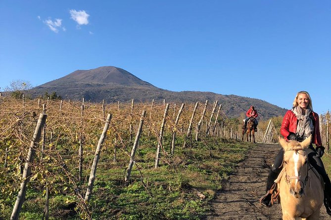 Pompeii Guided Tour & Horse Riding on Vesuvius with Lunch - Horse riding through vineyards at 500 meters