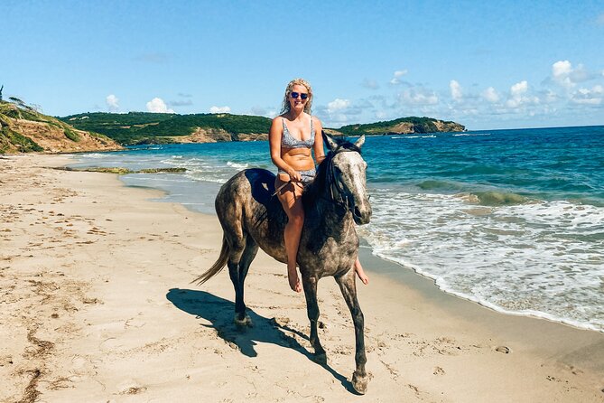 Private Beach Horseback Ride with Sandy Hoofs St. Lucia - The optional ocean ride with your horse