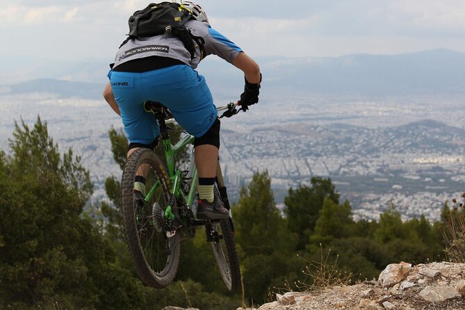 Private Mountain Bike,Trail Ride Tour of Mount Ymittos, Athens. - Leaving Athens for the rocky trails of Ymittos