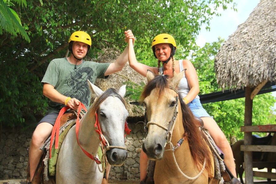Punta Cana: Bávaro Adventure Park Horse Riding & Waterfalls - Preparing for the horseback ride