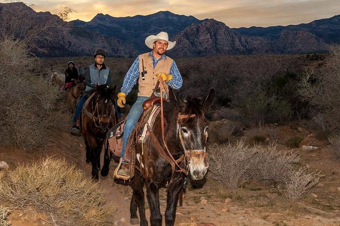 Red Rock Canyon Sunset Horseback Ride and Barbeque Dinner - A calm horse, a short lesson, and a rocky trail