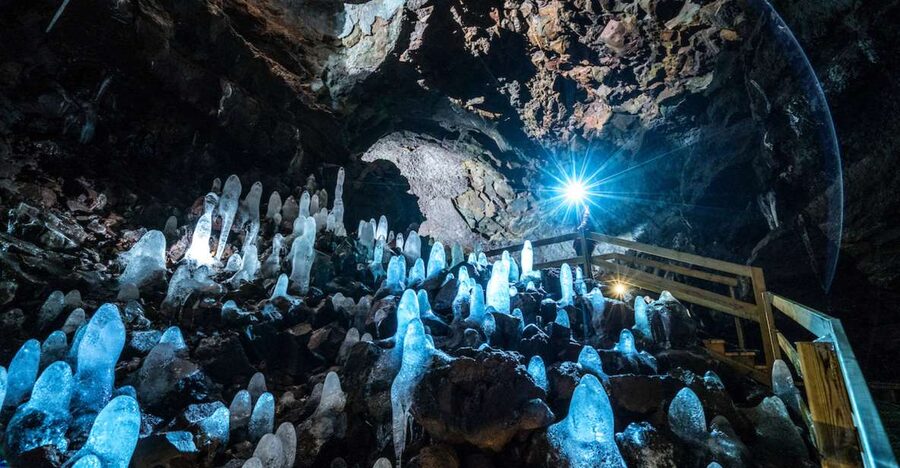 Reykjavik: Lava Cave, Hot Springs, Horses & Waterfalls Tour - Glanni Waterfall starts the western journey