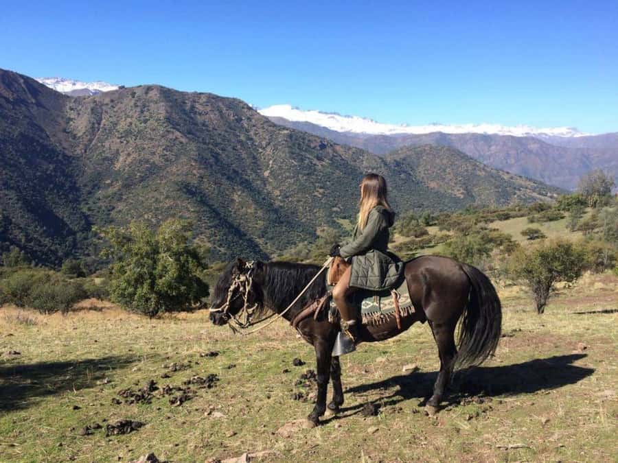 Santiago: Private Andes Foothills Horseback Riding. Half day - Returning downhill and adding wine at the stables