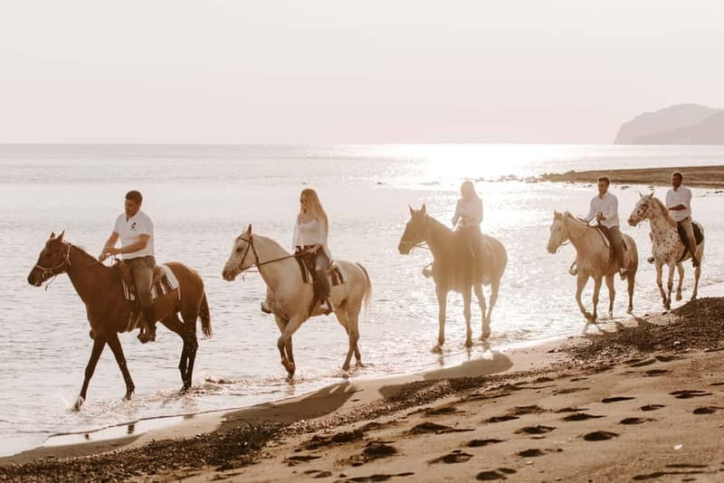 Santorini: Horseback Riding on the Black Sandy Eros Beach - Reaching Black-Sand Eros Beach