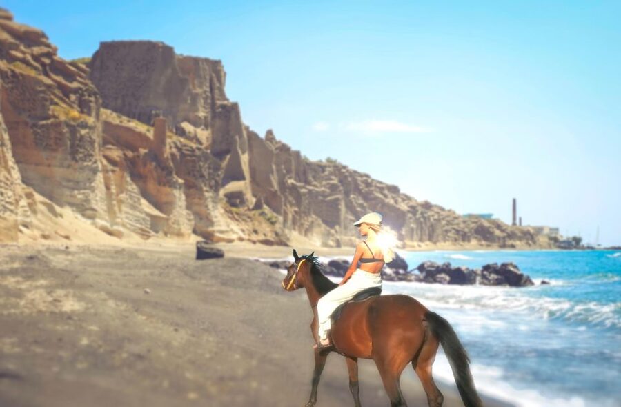Santorini: Horseback Riding Tour on the Beach - Meeting the horses and getting comfortable