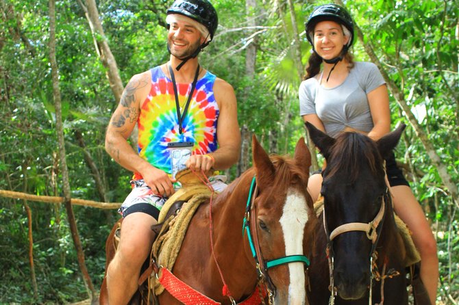Single ATV, Horseback Riding, Ziplines and Cenote Swim - Five ziplines and the hanging bridge