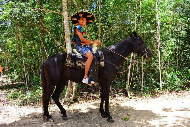 Single ATV, Ziplines, Cenote & Horse Riding from Cancun & Playa Del Carmen - Cooling off in a clear cenote