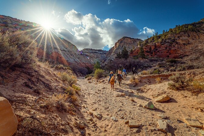 Small-Group East Zion White Mountain Horseback Ride - Getting settled at the Orderville stables