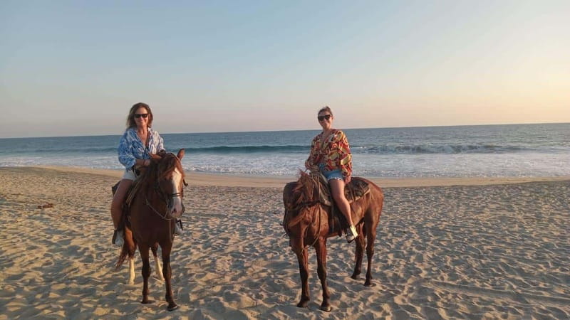 Sunset by Horse on the Beach - Through farming fields, cattle land, and a river