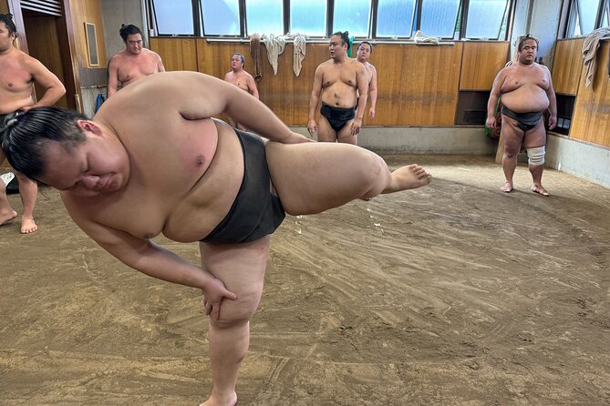 TOKYO , No1 Yokozuna Stable Morning Practice in Ryogoku - Watching wrestlers train from only a few feet away