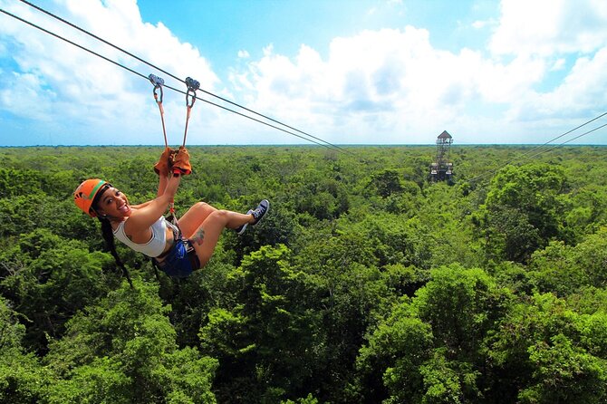 Tulum Adventure: Horses + ATV + Cenote + Zipline + Lunch - Four zipline runs and a rappelling wall